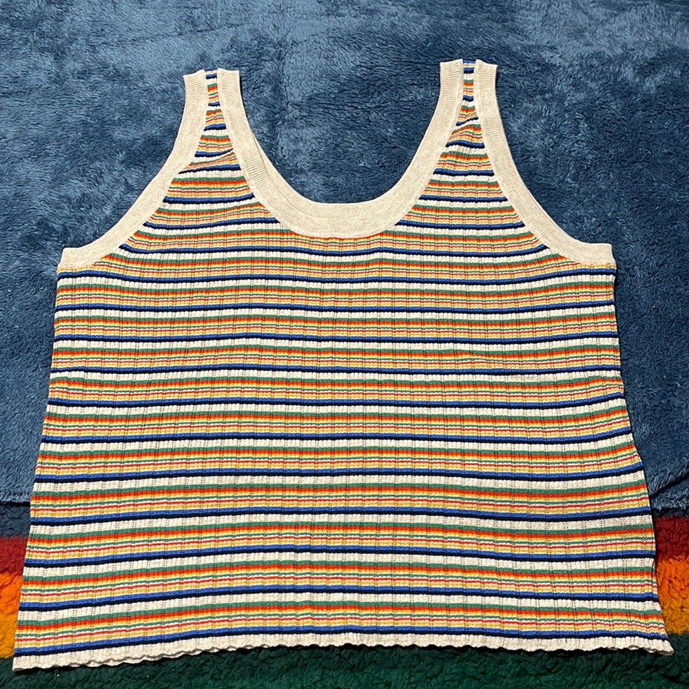 Brand new Madewell striped retro tank top! Wool xxl roller rink super cute XXL